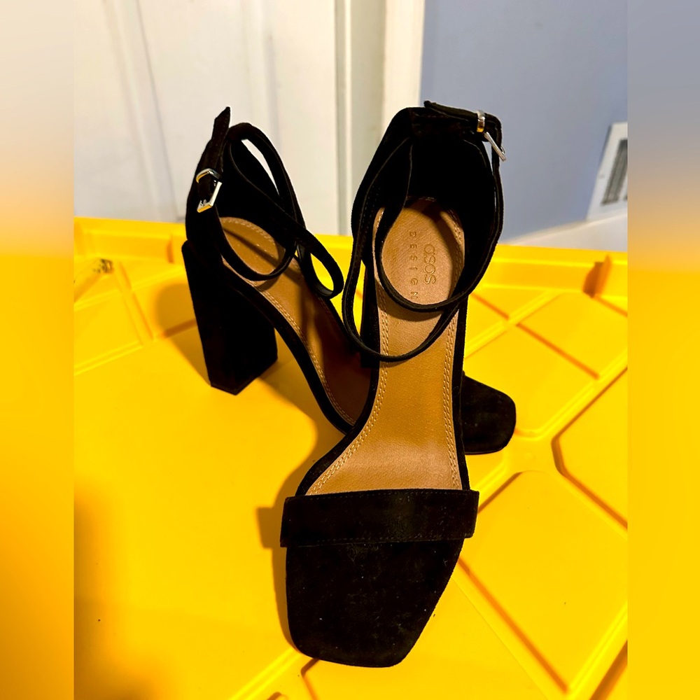 ASOS Black Block Heel Sandals